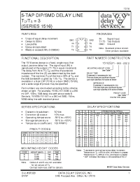 Datasheet 1516A-20-1.0A производства Data Delay