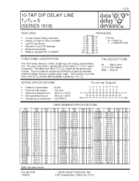 Datasheet 1519-100A manufacturer Data Delay