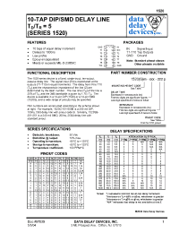 Datasheet 1520A-10-1.0B manufacturer Data Delay