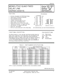 Datasheet 3D3314-xx manufacturer Data Delay
