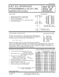 Datasheet PDU1016H-0.5C4 manufacturer Data Delay