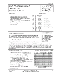 Datasheet PDU15F-0.5 manufacturer Data Delay