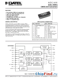 Datasheet ADC-305-1 manufacturer Datel