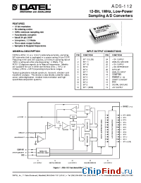 Datasheet ADS-112MM/883 manufacturer Datel