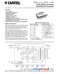 Datasheet ADS-118AMM manufacturer Datel