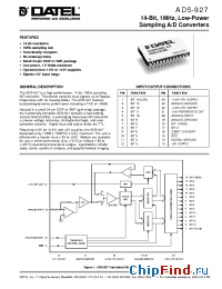Datasheet ADS-927MC manufacturer Datel