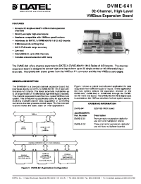 Datasheet DVME-641 manufacturer Datel