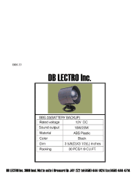 Datasheet BBS-33 производства DB Lectro