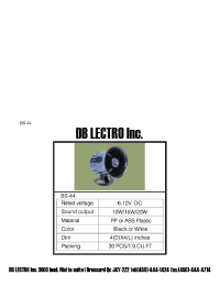 Datasheet BS-44 manufacturer DB Lectro