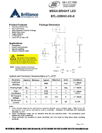 Datasheet BTL-32WHC-XX-S manufacturer DB Lectro
