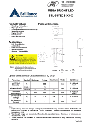 Datasheet BTL-54YECS-Y3-M manufacturer DB Lectro