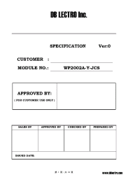 Datasheet WH2002A-Y-JCS manufacturer DB Lectro