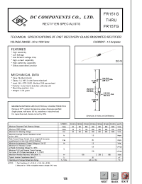 Datasheet FR153G manufacturer DCCOM