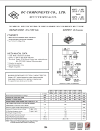 Datasheet KBPC25005 manufacturer DCCOM