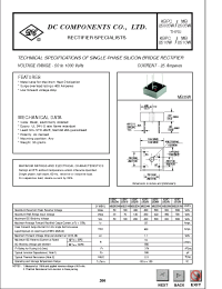 Datasheet MB251W manufacturer DCCOM