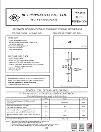 Datasheet P6KE160 manufacturer DCCOM