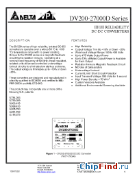 Datasheet DV200-27015D-XXX производства Delta
