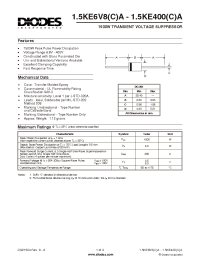 Datasheet 1.5KE150CA manufacturer Diodes