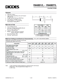 Datasheet 1N4007L manufacturer Diodes