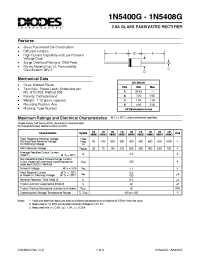 Datasheet 1N5407G manufacturer Diodes