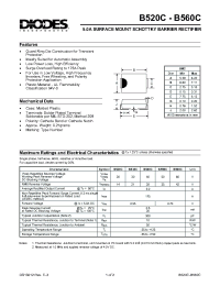 Datasheet B520C manufacturer Diodes