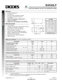 Datasheet BAS40LP-7 производства Diodes
