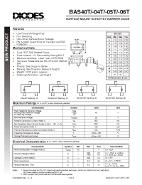 Datasheet BAS40T manufacturer Diodes