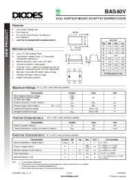 Datasheet BAS40V-7 производства Diodes