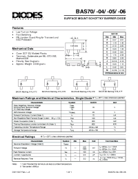 Datasheet BAS70-05 manufacturer Diodes