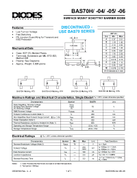 Datasheet BAS70H manufacturer Diodes
