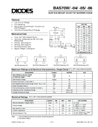 Datasheet BAS70W-04 manufacturer Diodes