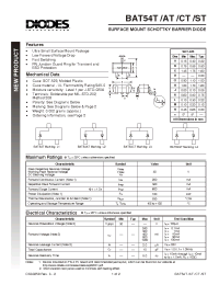 Datasheet BAT54AT-7 manufacturer Diodes