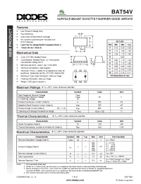 Datasheet BAT54V manufacturer Diodes