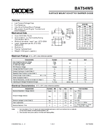 Datasheet BAT54WS manufacturer Diodes