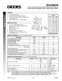 Datasheet BAV99DW manufacturer Diodes