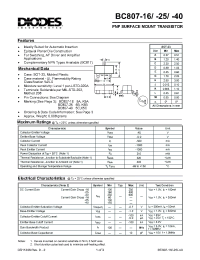 Datasheet BC807 manufacturer Diodes