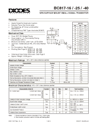 Datasheet BC817-16 manufacturer Diodes