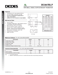 Datasheet BC847BLP manufacturer Diodes