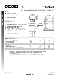 Datasheet BC847BVC-7 manufacturer Diodes