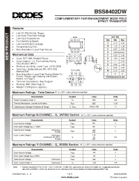 Datasheet BSS8402DW-7 manufacturer Diodes