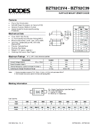 Datasheet BZT52C10-7 производства Diodes