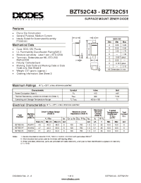 Datasheet BZT52C43-7 производства Diodes
