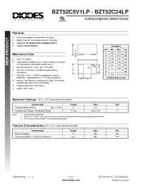 Datasheet BZT52C7V5LP manufacturer Diodes