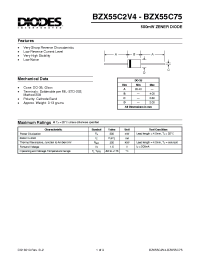 Datasheet BZX55C2V4-C75 manufacturer Diodes