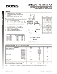Datasheet DDTA143EKA manufacturer Diodes