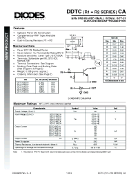 Datasheet DDTC115ECA производства Diodes