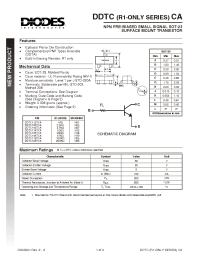 Datasheet DDTC123TCA-7 manufacturer Diodes