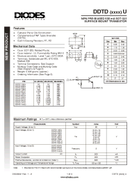 Datasheet DDTD114EU-7 manufacturer Diodes