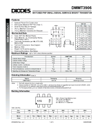 Datasheet DMMT3906-7 manufacturer Diodes