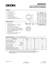 Datasheet DMN600V-7 manufacturer Diodes
